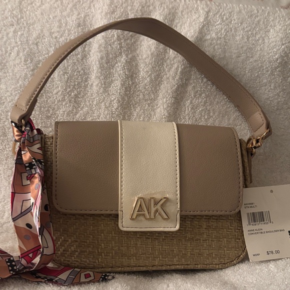 Anne Klein Handbags - Anne Klein Tan and Cream Crossbody Bag